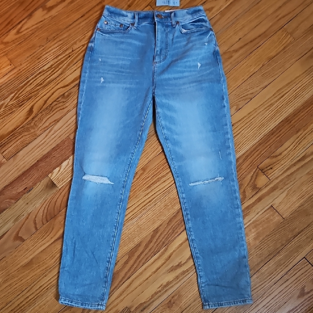 LOFT Light Blue High-Rise Distressed Jeans Size 00/24P